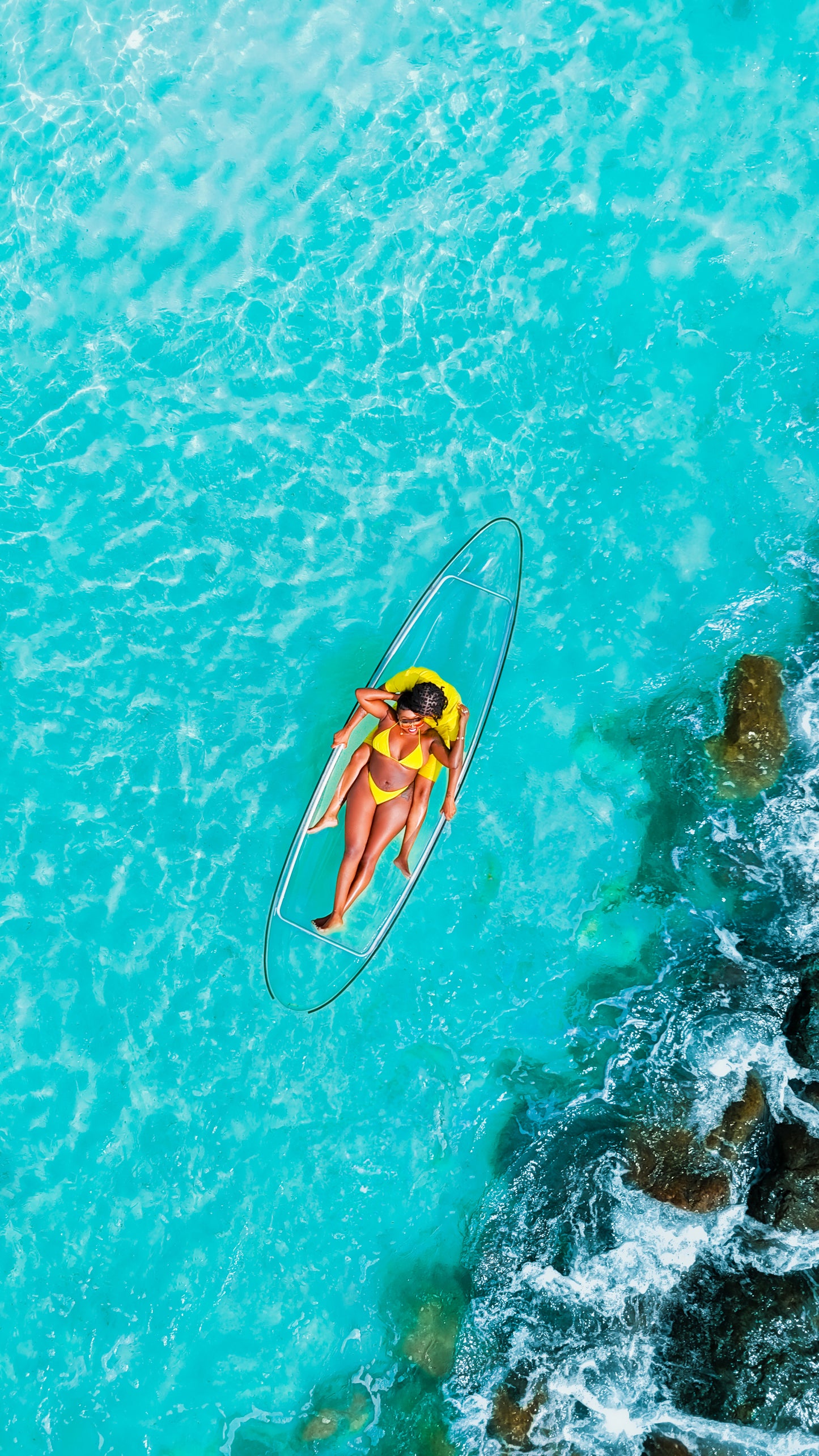 Drone Clear Kayak Photoshoot - Two Persons