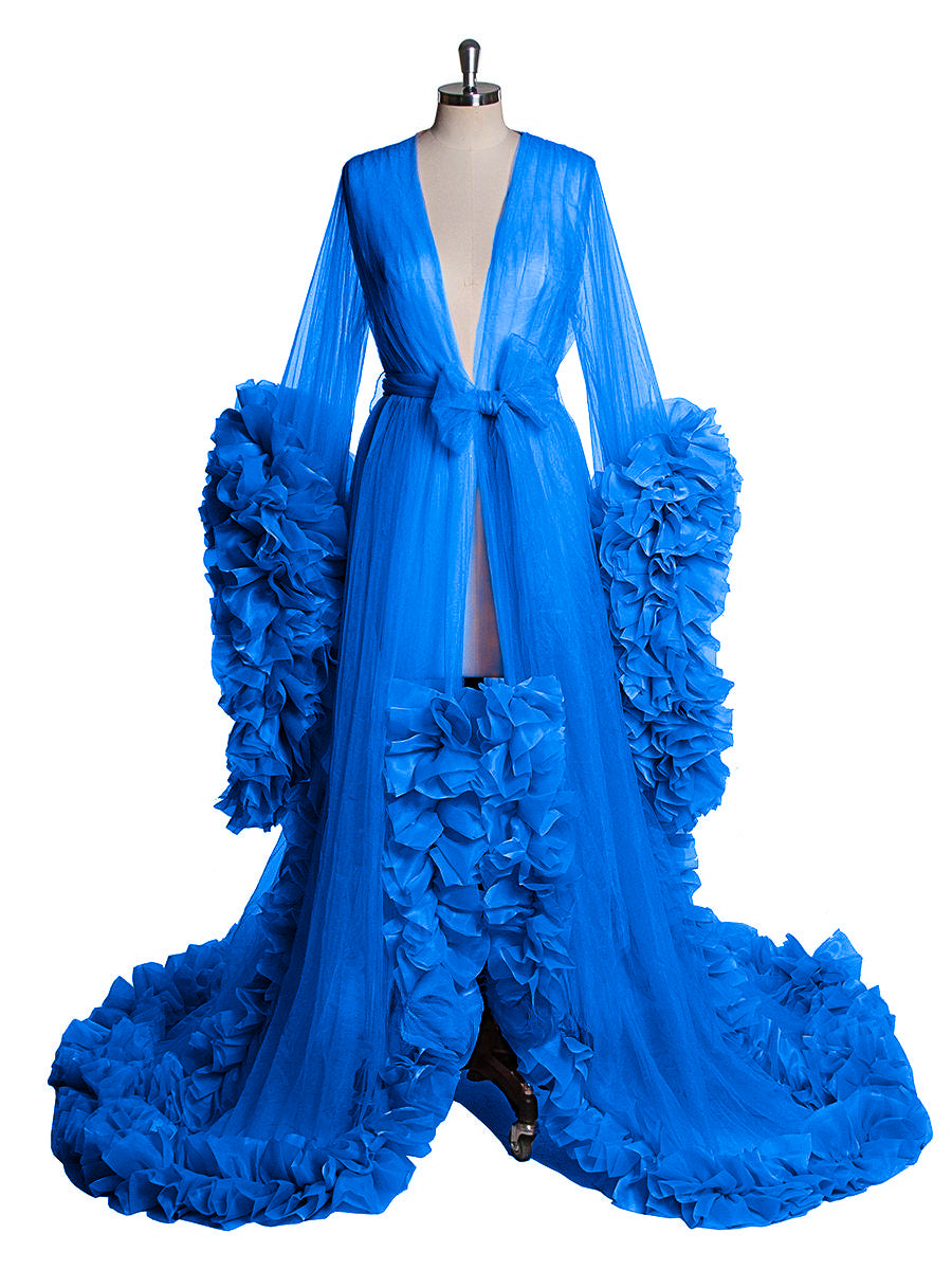 Diva Ruffle Robe - Blue Dreams