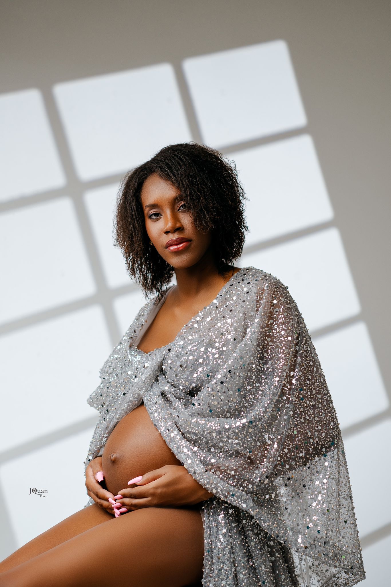 Bianca Sequins Dolman Sleeve Dress - Silver