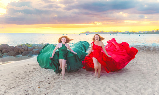 Flying Dress Barbados Photoshoot - Emerald Green
