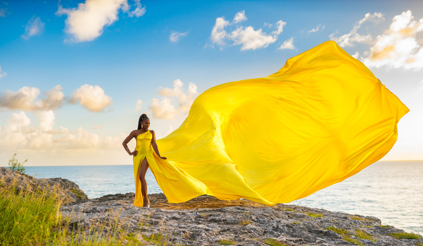 Flying Dress Barbados Photoshoot - Lemon Gold