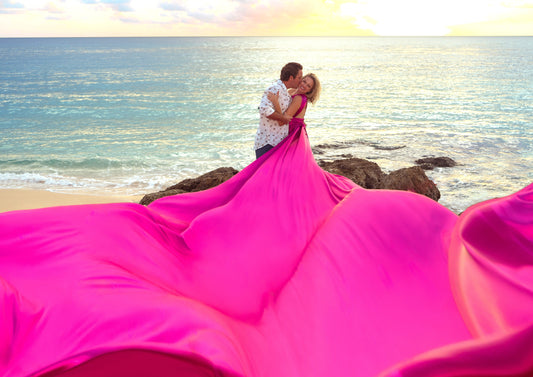 Flying Dress Barbados Photoshoot - Deep Fuchsia