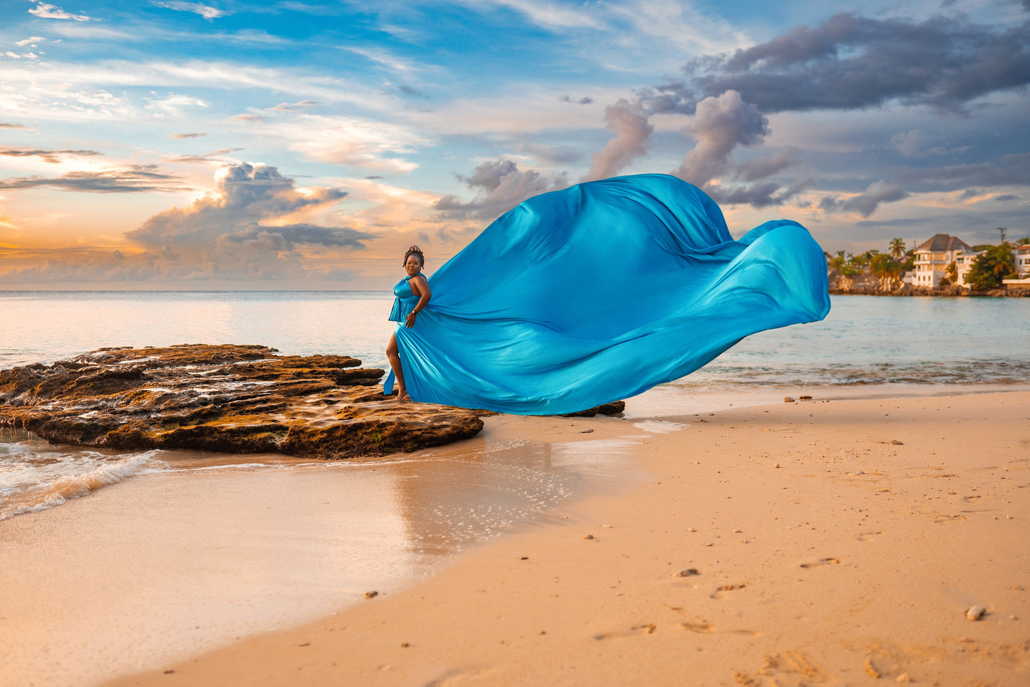 Flying Dress Barbados Photoshoot - Ocean Blue