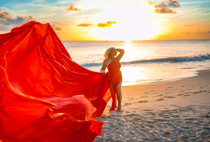 Flying Dress Barbados Photoshoot - Ruby Red Flying Dress Barbados Photoshoot - Ruby Red