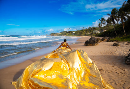 Flying Dress Barbados Photoshoot - Liquid Gold