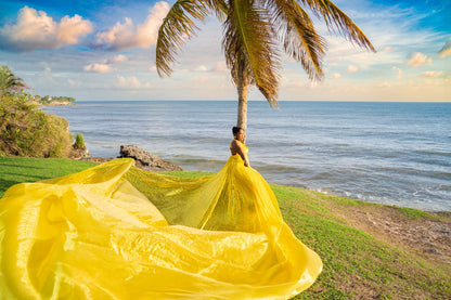 Flying Dress Barbados Photoshoot - Lemon Sequins Flying Dress Barbados Photoshoot - Lemon Sequins