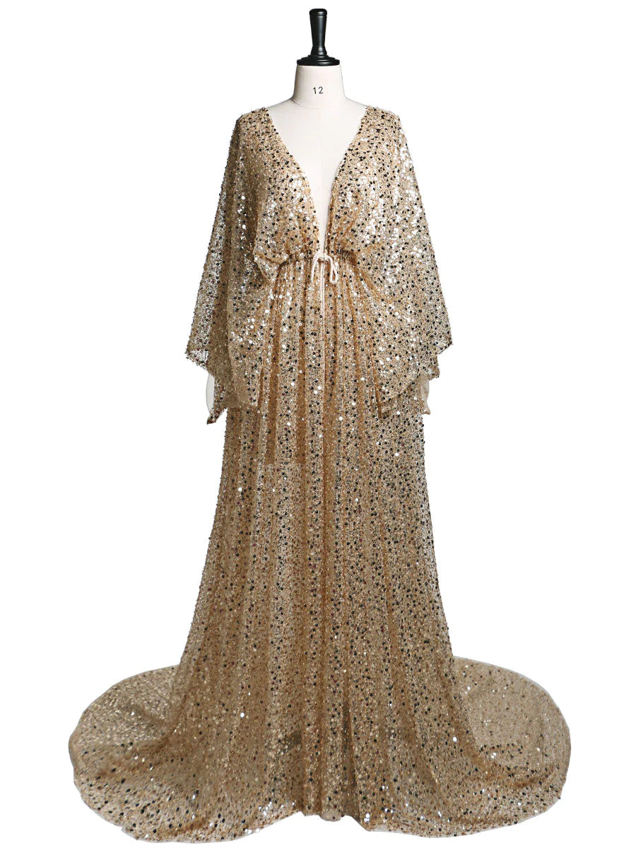 Bianca Sequins Dolman Sleeve Dress - Gold – Barbados Dress Rentals