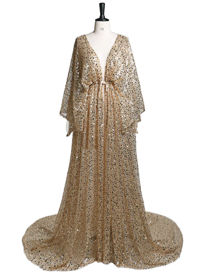 Bianca Sequins Dolman Sleeve Dress - Gold Bianca Sequins Dolman Sleeve Dress - Gold