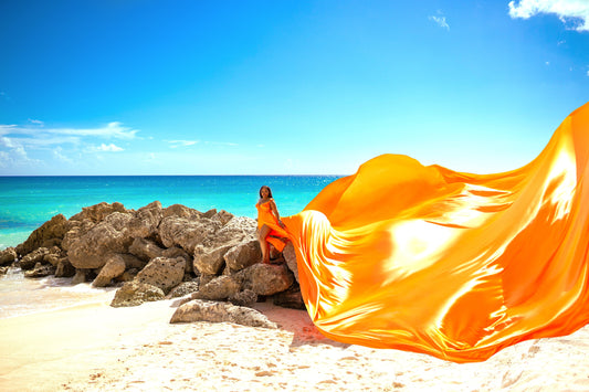 Flying Dress Barbados Photoshoot - Orange